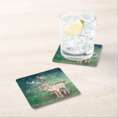 おお鹿～メリークリスマス！ | Drink Coaster スクエアペーパーコースター (インサイチュ)