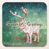 おお鹿～メリークリスマス！ | Drink Coaster スクエアペーパーコースター (正面)