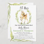 おお鹿、私たちの小さな子供は、ほとんどここに赤ちゃんのシャワーを浴びている 招待状 (正面/裏面)