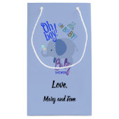 おお!ああベビー!ブルーエレファントベビージャーシャワー小G スモールペーパーバッグ (裏面)