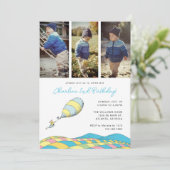 おお！あなたの行く場所 | 男の子の誕生日写真 招待状 (スタンド正面)