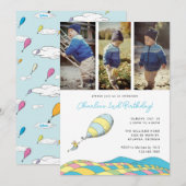 おお！あなたの行く場所 | 男の子の誕生日写真 招待状 (正面/裏面)