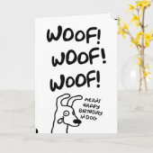 おお!おお!おお!犬のハッピーバースデーを意味する カード (黄色い花)