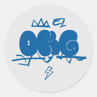 おお、おお、私の神、犬のかわいい、猫の青 ラウンドシール