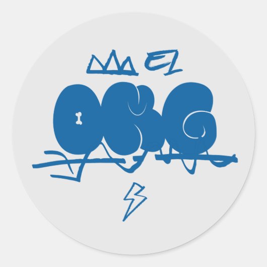 おお、おお、私の神、犬のかわいい、猫の青 ラウンドシール (正面)