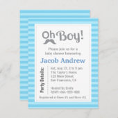 おお、お、ミニマリスモダント、ベビーシャワー招待状 招待状 (正面/裏面)