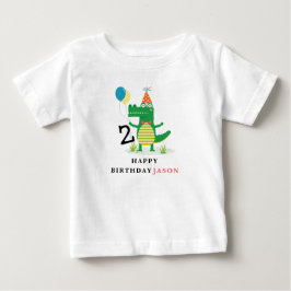 おお！かわいいカエル！沼の子供の誕生日 ベビーTシャツ