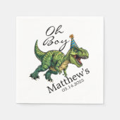 おお!かわいい恐竜の赤ちゃんシャワー スタンダードカクテルナプキン (正面)