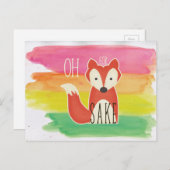 おお、なんてこった！ 水彩の縞模様 ポストカード (正面/裏面)