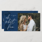 おお、なんて楽しいクリスマスの青いホリデーカード シーズンカード (正面/裏面)