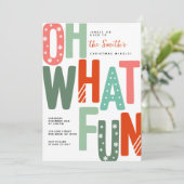 おお、なんて楽しいレトロカラフルなクリスマスホリデー 招待状 (スタンド正面)