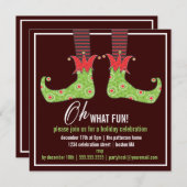 おお、なんて楽しい！コビトのホリデーパーティー招待状 招待状 (正面/裏面)