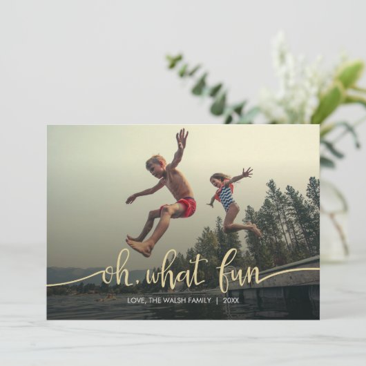 おお、なんて楽しい! フラットホリデー写真カード シーズンカード (スタンド正面)