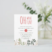 おお、なんて楽しい！植物のホリデーパーティー招待状 インビテーションポストカード (スタンド正面)