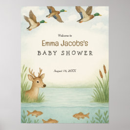 おお！ウッドランド赤ちゃんシャワー歓迎ポスター ポスター