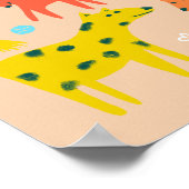 おお!カラフルおもしろい犬イラストレーション ポスター (角)