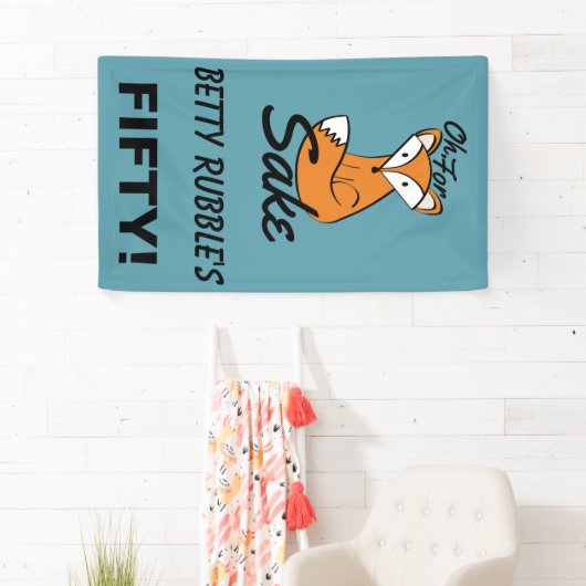 おお、キツネ酒用50誕生日パーソナライズされたバナー 横断幕 (インサイチュ)