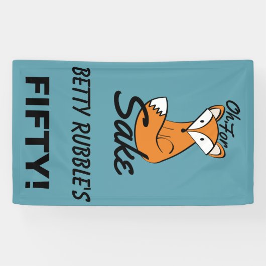 おお、キツネ酒用50誕生日パーソナライズされたバナー 横断幕 (横)