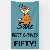 おお、キツネ酒用50誕生日パーソナライズされたバナー 横断幕 (縦)