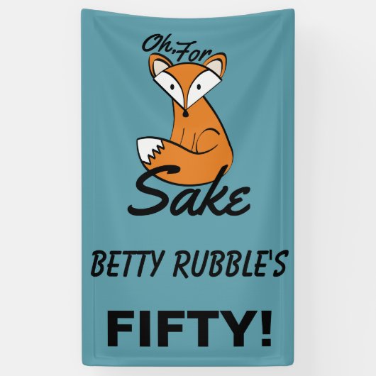 おお、キツネ酒用50誕生日パーソナライズされたバナー 横断幕 (縦)