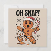 おお！クリスマスのジンジャーブレッドクッキーのサンタ帽 シーズンカード (正面)