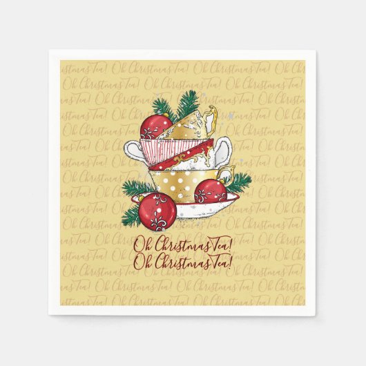 おお、クリスマスティー! スタンダードカクテルナプキン (正面)