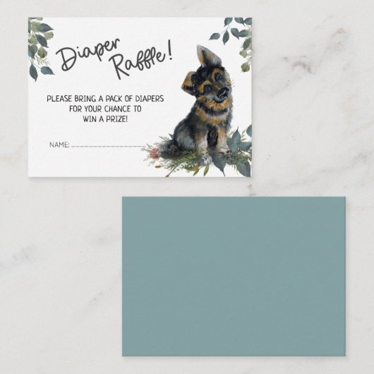 おお!ジャーマンシェパピードおむつラッフルブルー エンクロージャーカード (正面/裏面)