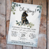 おお！ジャーマンシェパードアップ水の色ベビーシャワー 招待状