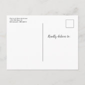 おお！スクリプトモダン男の赤ちゃんフォト誕生 案内ポストカード (裏面)