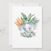 おお！トロピカルベビーゾウのベビーシャワー 招待状 (裏面)