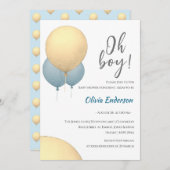 おお！バルーン赤ちゃんがお披露目の招待状よ 招待状 (正面/裏面)