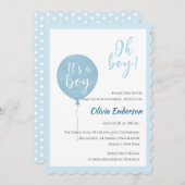 おお！バルーン赤ちゃんがお披露目の招待状よ 招待状 (正面/裏面)