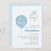 おお！バルーン赤ちゃんがお披露目の招待状よ 招待状 (正面/裏面)