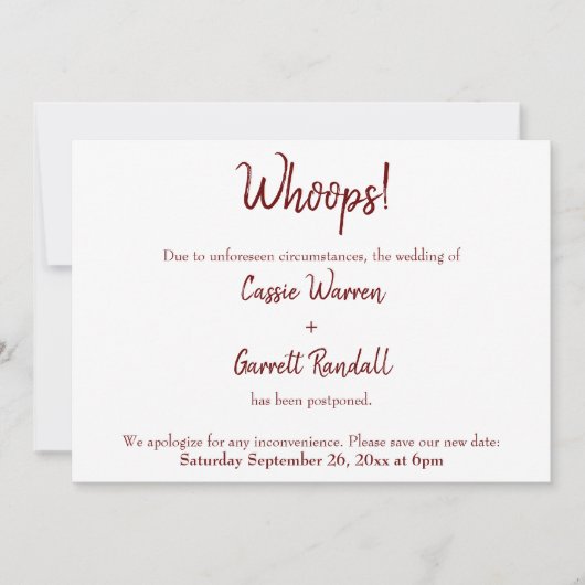 おお！ブルゴーニュ結婚ーの発表 招待状 (正面)