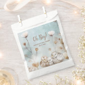 おお！ブルーウォーター色の赤ちゃんシャワー フェイバーバッグ (クリップ留めされた状態)