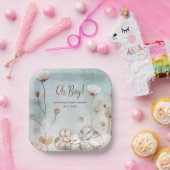 おお！ブルーウォーター色の赤ちゃんシャワー ペーパープレート (パーティー)