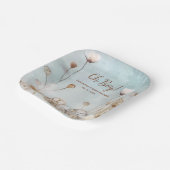 おお！ブルーウォーター色の赤ちゃんシャワー ペーパープレート (傾斜あり)