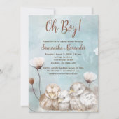 おお！ブルーウォーター色の赤ちゃんシャワー 招待状 (正面)