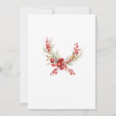 おお！ベイビークリスマス フローラル ベイビーシャワー 招待状 (裏面)