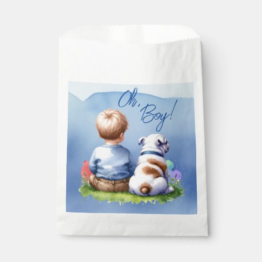 おお！ベビーとブルドッグの赤ちゃんシャワー フェイバーバッグ (正面)