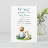 おお!ベビーと彼の犬の赤ちゃんシャワー 招待状 (スタンド正面)