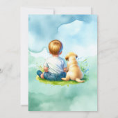 おお!ベビーと彼の犬の赤ちゃんシャワー 招待状 (裏面)