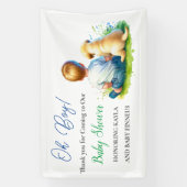 おお！ベビーと彼の犬の赤ちゃんシャワー 横断幕 (縦)