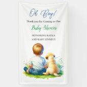 おお!ベビーと彼の犬の赤ちゃんシャワー 横断幕 (縦)