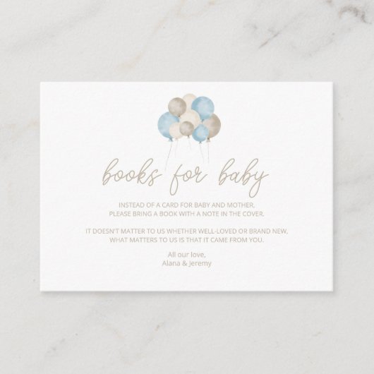 おお!ベビー挿入カード用の水色の本 エンクロージャーカード (正面)