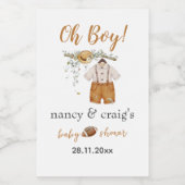 おお！ボホサッカーの水の色ベビーシャワーミニ ワインラベル (シングルラベル)