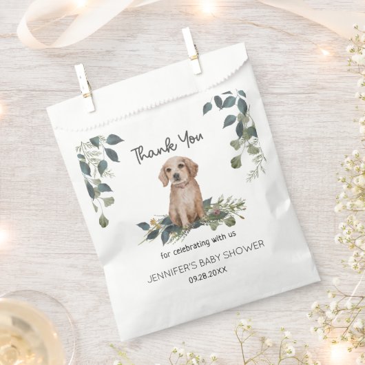 おお！レトリエバーパピー水の色の犬の赤ちゃんシャワー フェイバーバッグ (クリップ留めされた状態)