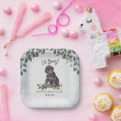 おお！ロットワイラーウォーターカラードッグカスタム ペーパープレート (パーティー)