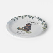 おお！ロットワイラー子犬カスタム赤ちゃんシャワー ペーパープレート (アングル)