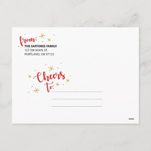 おお~何おもしろい家族クリスマス写真はがき シーズンポストカード (裏面)